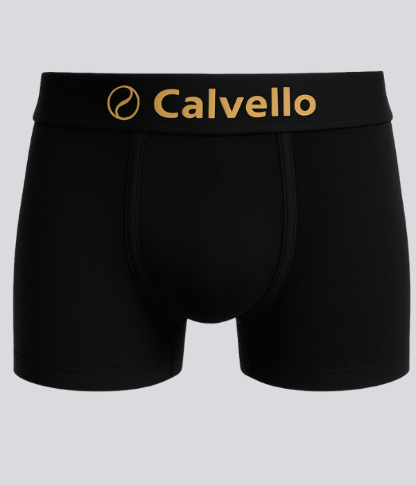 Calvello İtalyan Kumaşlı Erkek Likralı Boxer - Siyah